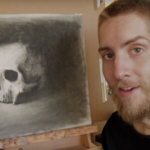 Charcoal Drawing a Skull: Experimenting with Techniques & Materials
