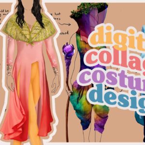 digital collage costume design illustration