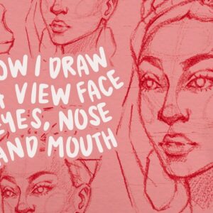 how to draw 3/4 face, eyes, nose, mouth | tutorial
