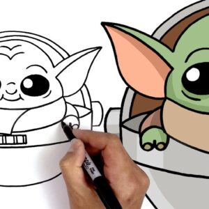 How To Draw Baby Yoda | Mandalorian