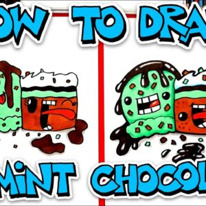 How To Draw Funny Mint Chocolate Chip Ice Cream And Brownie