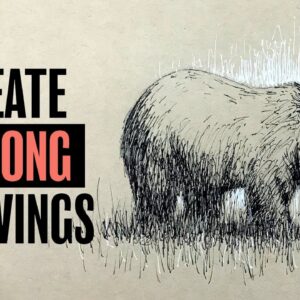 How I Turned a Simple SQUARE into a BEAR - Drawing Process Tutorial for Pen & Ink