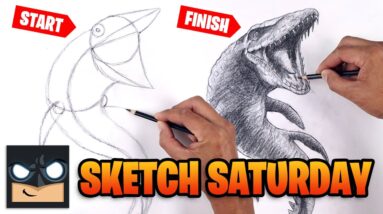 How To Draw Mosasaurus | Jurassic World | Sketch Saturday