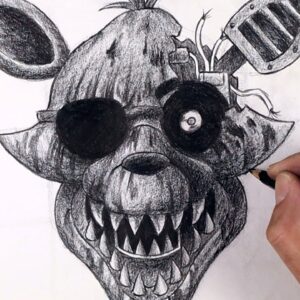 How To Draw Phantom Foxy | FNAF Sketch Tutorial