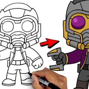 How To Draw T'Challa Starlord | Marvel What If (Draw and Color)