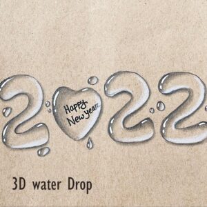 Happy New Year 2022 Drawing || How to draw 3D water drop #Shorts