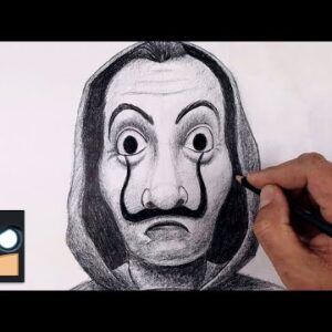 How To Draw Money Heist Mask | Sketch Sunday