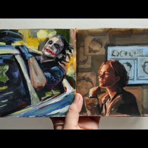 Paint movie scenes with me | acrylics vs acryla gouache