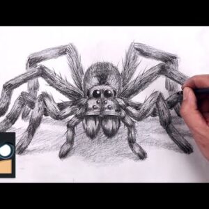 How To Draw Wolf Spider | Sketch Tutorial (Step by Step)