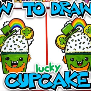 How To Draw A Funny St. Patrick's Day Cupcake