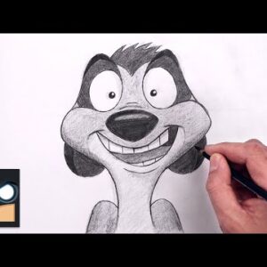 How To Draw Timon | Lion King Sketch Art Lesson (Step by Step)
