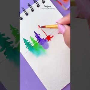 How to paint Water Reflections with DOMS Brush Pen | watercolor Painting | Art Lesson #Shorts