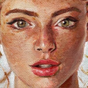Acrylic Portrait Painting process / 1 photo, 4 mediums