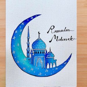 Drawing of Ramadan Mubarak -  step by step
