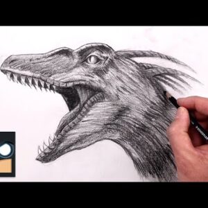 How To Draw Pyroraptor | Jurassic World Sketch Art Lesson (Step by Step)