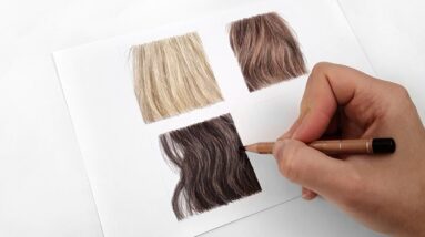 How to draw realistic hair with colored pencils