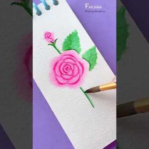 Very simple Rose painting with DOMS watercolor pen #Shorts