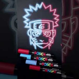 Drawing Naruto ðŸ”¥ Neon Effect with Posca Pens #Shorts