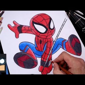 How To Draw Spiderman | Draw & Color Tutorial