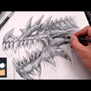 How To Draw a Skull Dragon | Sketch Tutorial (Step by Step)