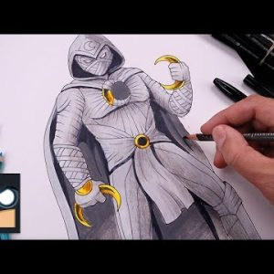 How To Draw Moon Knight 🌙 Draw & Color Tutorial (Step by Step)