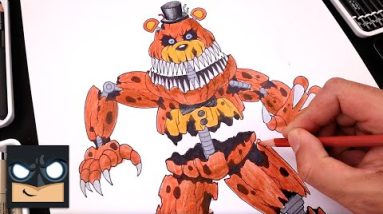 How To Draw Nightmare Freddy | FNAF Draw & Color Tutorial (Step by Step)