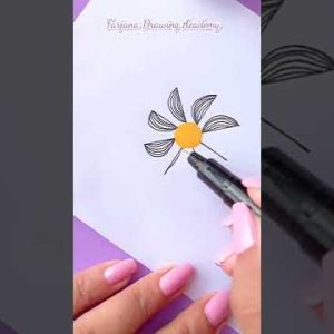 Satisfying || Simple Flower drawing    #satisfyingcreativeart