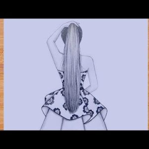 How to draw a girl with long hair (backside) - step by step || Pencil Sketch for beginners