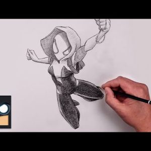 How To Draw Spider Gwen | Sketch Tutorial (Step by Step)