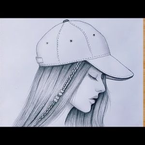 How to draw a girl wearing cap (Easy) || Pencil Sketch for beginners || bir kız nasıl çizilir