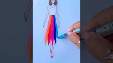 🌈+👗 Dress painting #creativeart  #satisfying