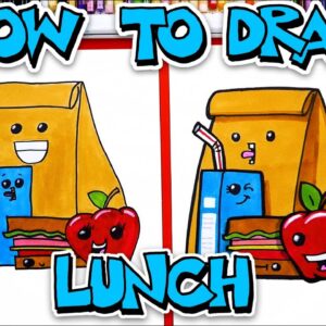 How To Draw A Funny Sack Lunch For School