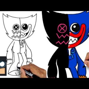 How To Draw Huggy Wuggy Corrupted | Draw & Color