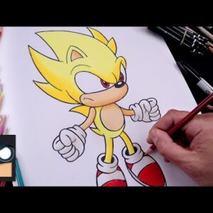 How To Draw Super Sonic | Draw & Color