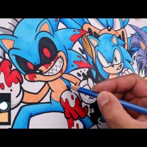 Drawing SONIC | SONIC.EXE | LORD X | CORRUPTED SONIC