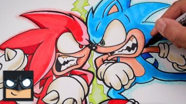 Drawing Sonic VS Knuckles | Full Color EPIC BATTLE Art
