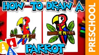 How To Draw A Parrot - Letter P - Preschool