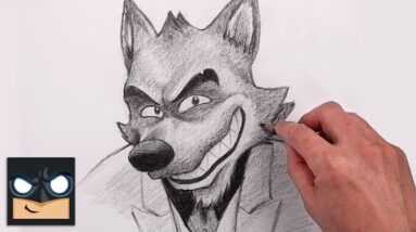 How To Draw Mr.Wolf Bad Guys | YouTube Studio Sketch Tutorial