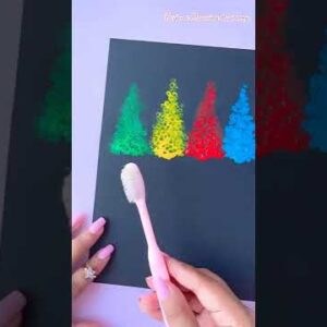 Painting technique with Cotton Buds, Toothbrush & Hard paper || PAINTING HACKS || Acrylic Painting