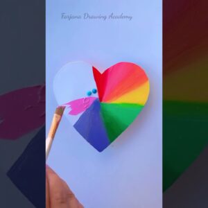 🌈+♥  Rainbow Heart Painting #creativeart  #satisfying #painting