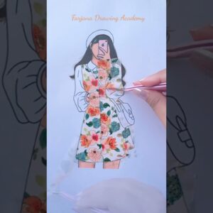 ðŸŸ  +ðŸ‘—  Dress Painting with Washi tape & Roller #creativeart  #satisfying