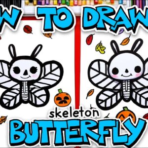 How To Draw A Butterfly Skeleton For Halloween