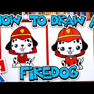 How To Draw A Cute Firedog Cartoon
