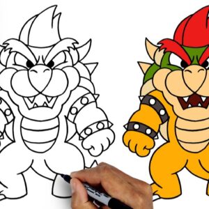 How To Draw Bowser | Super Mario Art Tutorial