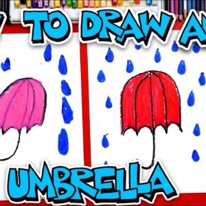 How To Draw An Umbrella - Letter U - Preschool