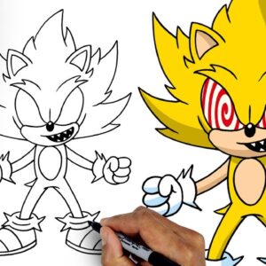How To Draw Fleetway Sonic | Draw & Color Tutorial