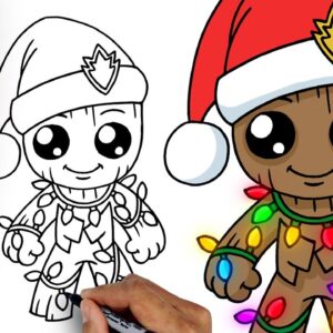 How To Draw Groot | Guardians of the Galaxy Holiday Special