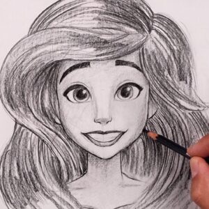 The Little Mermaid | How To Draw Ariel Sketch Tutorial