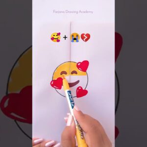 Emoji Mixing || With love &  Broken Heart  #creativeart  #satisfying  #shorts