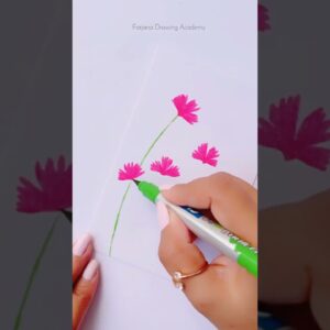 Easy painting ideas with Brush Pen || Flowers painting #creativeart  #satisfying #shorts